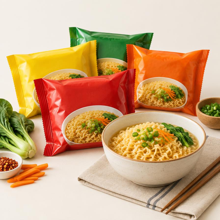 Packets of instant noodles