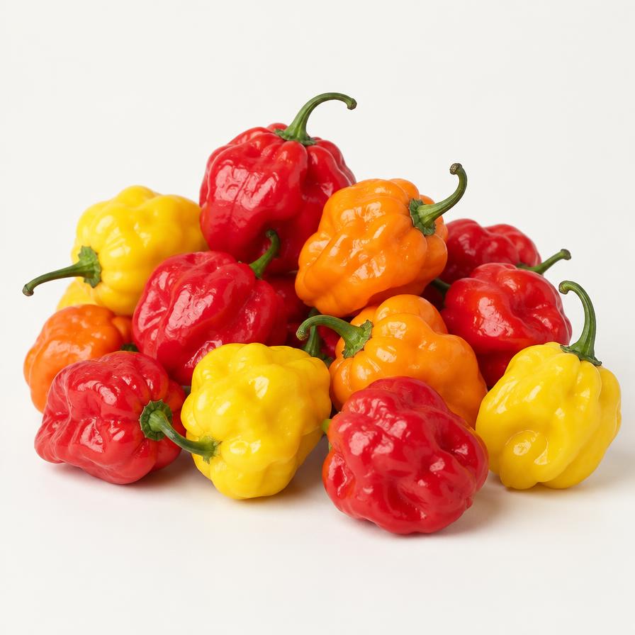 Red and yellow scotch bonnet peppers